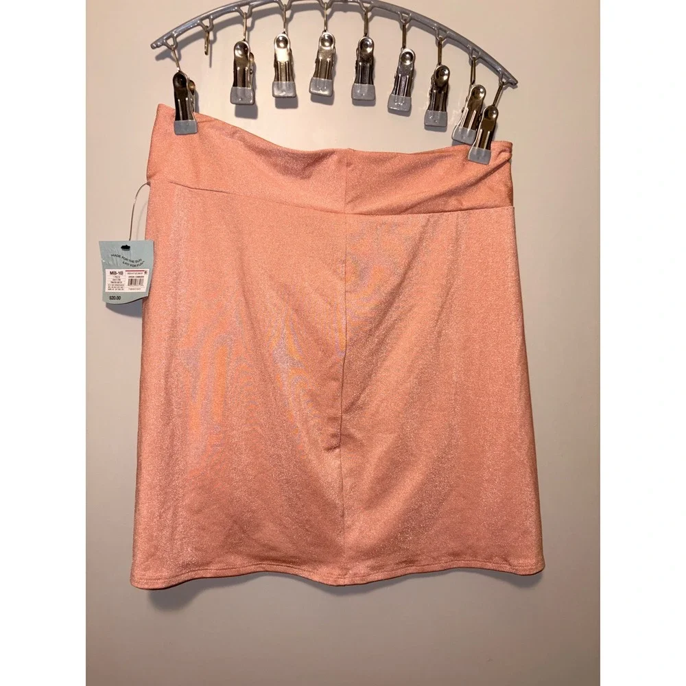Shade & Shore Metallic‎ Peach Pink Twist Front Swim Sarong Cover Up Skirt Medium